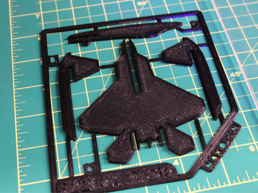 A 3D printed sprue for a toy airplane