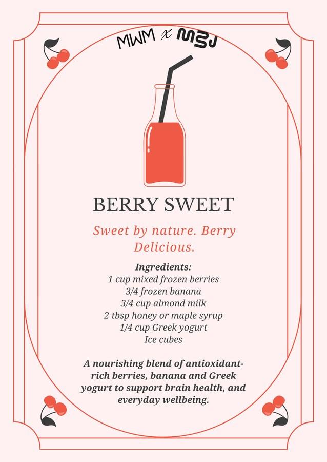 Berry Sweet smoothie recipe card, MWM x Meraki by J